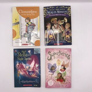 Lot of 4 Scholastic Children's Chapter Books Mix Titles Lot Fairies, Magic Tree